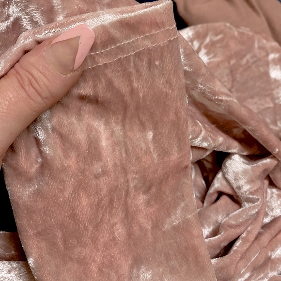 Light Pink Velvet Velour Body Suit - Picture 10 of 16